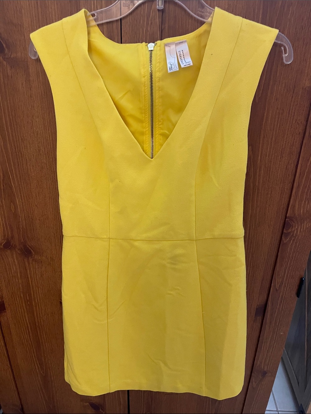 Forever 21 Bright Yellow V-Neck Sheath Dress